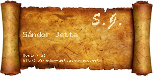Sándor Jetta névjegykártya